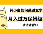 玄学项目月入过万！小白也能成为保姆级专家！