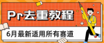 超越常规！这套Pr去重方法，让你的竞争对手望尘莫及助你事半功倍！