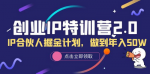 成为IP行业明星，IP合伙人创业掘金计划，精准指导助你年入50W轻松实现！