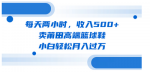 每天只需两小时，月入600+！这个项目小白也能轻松过万！