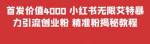 小红书吸金暴力引流法！教你获取高质量创业粉丝教程，价值4000 +！
