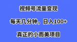 玩转视频号的赚钱项目，变现全流程！每天简单操作即可收入100+！