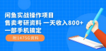 小白实战，日收入800+的闲鱼低成本暴利玩法项目，手把手教您玩转副业！