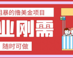 简单粗暴的撸美金项目，单人操作就能轻松赚美金，小白零基础也能月入过万！