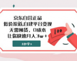 京东自营正品零成本无需囤货项目教程，低价渠道，自建平台变现，一步到位月入3W+！