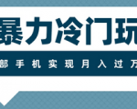 掌握超冷门玩法，一步手机轻松实现月入过万！