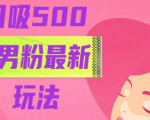 如何吸引500+男粉？最新玩法大揭秘！从作品制作到引流变现，保姆级教程曝光！