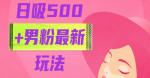 如何吸引500+男粉？最新玩法大揭秘！从作品制作到引流变现，保姆级教程曝光！