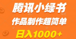 探秘腾讯小绿书每天轻松赚1000+！作品制作超简单，无需专业技能！适合小白入门！