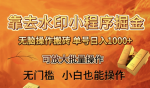 零基础学习轻松赚钱！无脑搬砖去水印小程序+拼多多，日入1000+保姆级教程带你放大批量操作！
