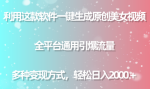 一键生成原创美女视频，轻松引爆流量！多平台通用，日入2000＋不是梦