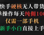 快手火爆无人带货，轻松每天纯赚1000+！只需一部手机，新手小白也能直接上手！