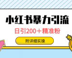 小红书引流秘籍！暴力吸粉术，日均引流200＋，一键触达上万精准用户！