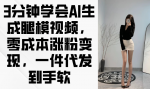 只需3分钟，学会AI生成腿模视频，轻松涨粉代发变现！